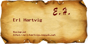 Erl Hartvig névjegykártya